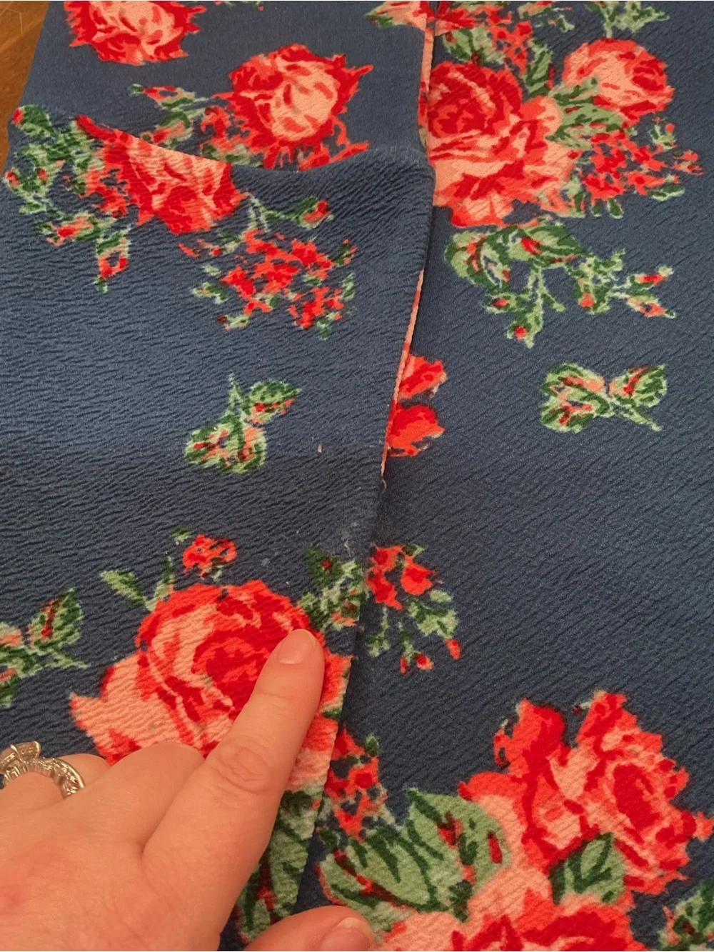 LuLaRoe Navy Pencil Skirt with Red Floral Print